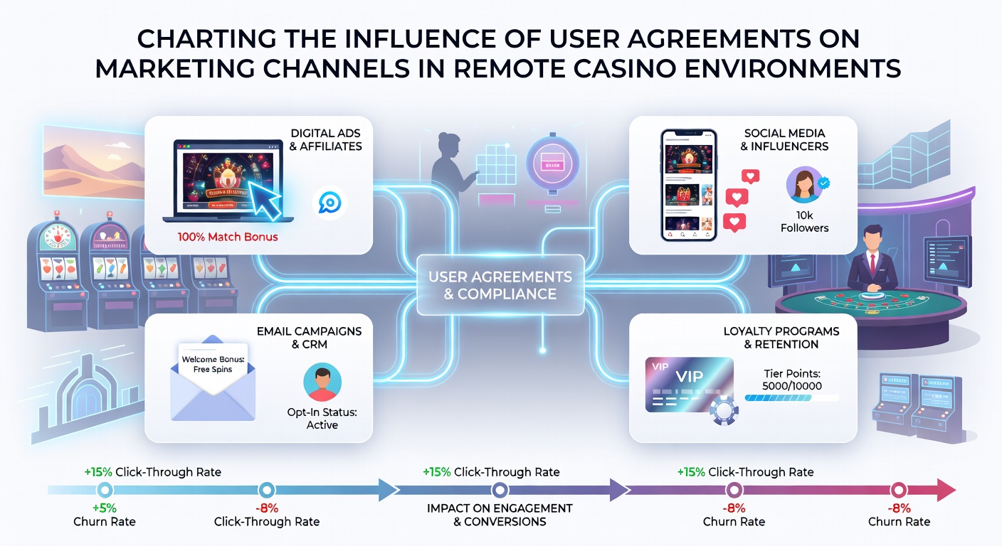 Visual representation of user agreements shaping marketing pathways in remote casino platforms