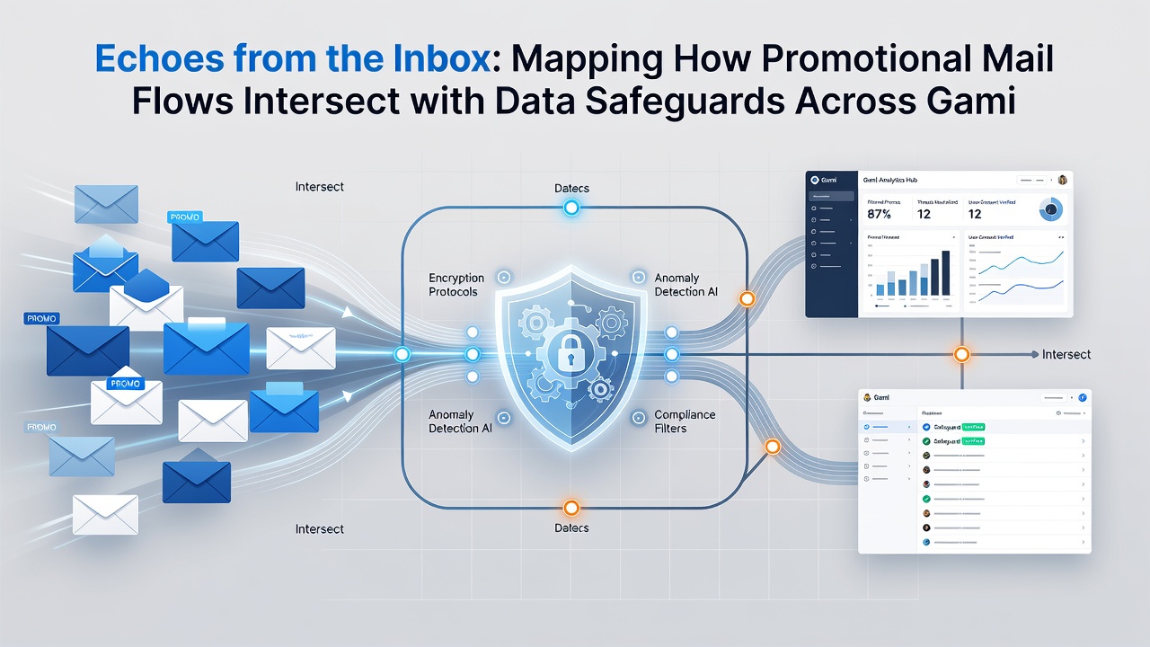 Flowchart illustrating data safeguard checkpoints within promotional email distribution for gaming sites
