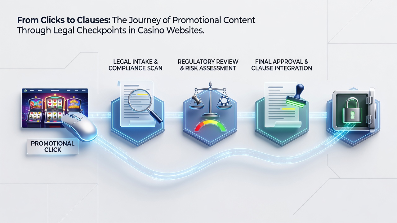 Legal team reviewing promotional clauses and compliance documents for an online casino campaign