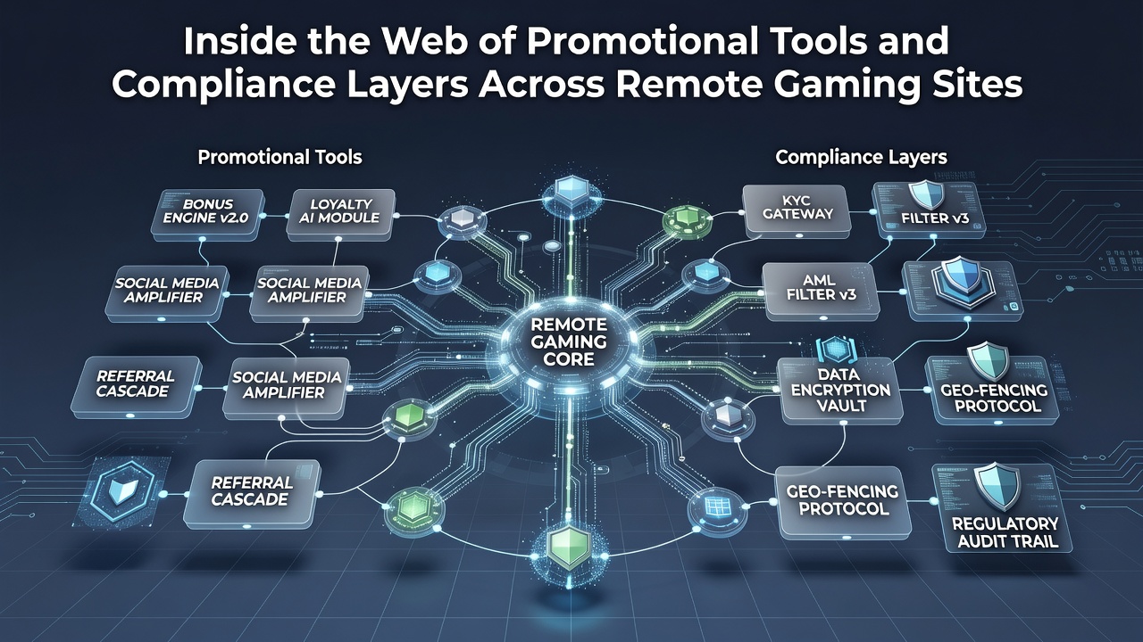 Diagram showing compliance checkpoints integrated with promotional offers on digital gaming sites