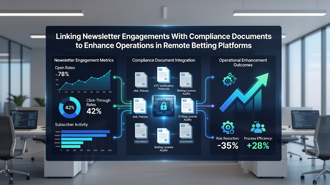 Analytics interface showing connections between user newsletter clicks and updated compliance document versions
