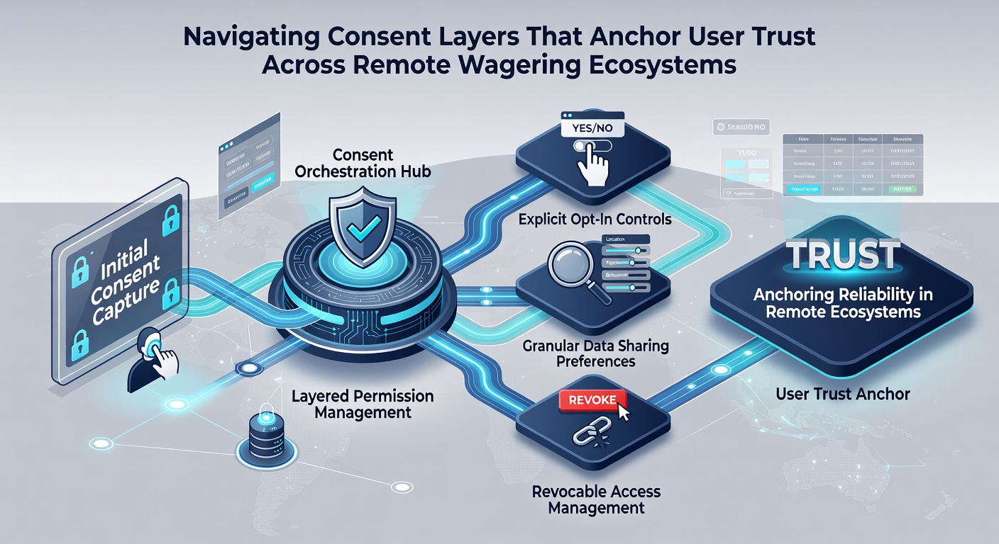 Diagram illustrating consent flow across remote betting platforms with regulatory checkpoints