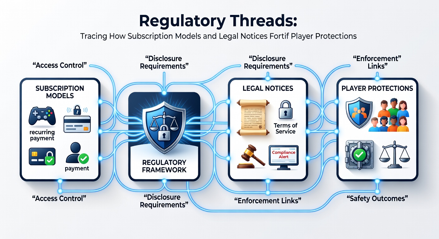 Diagram showing integration of legal notices with subscription-based safeguards on betting sites